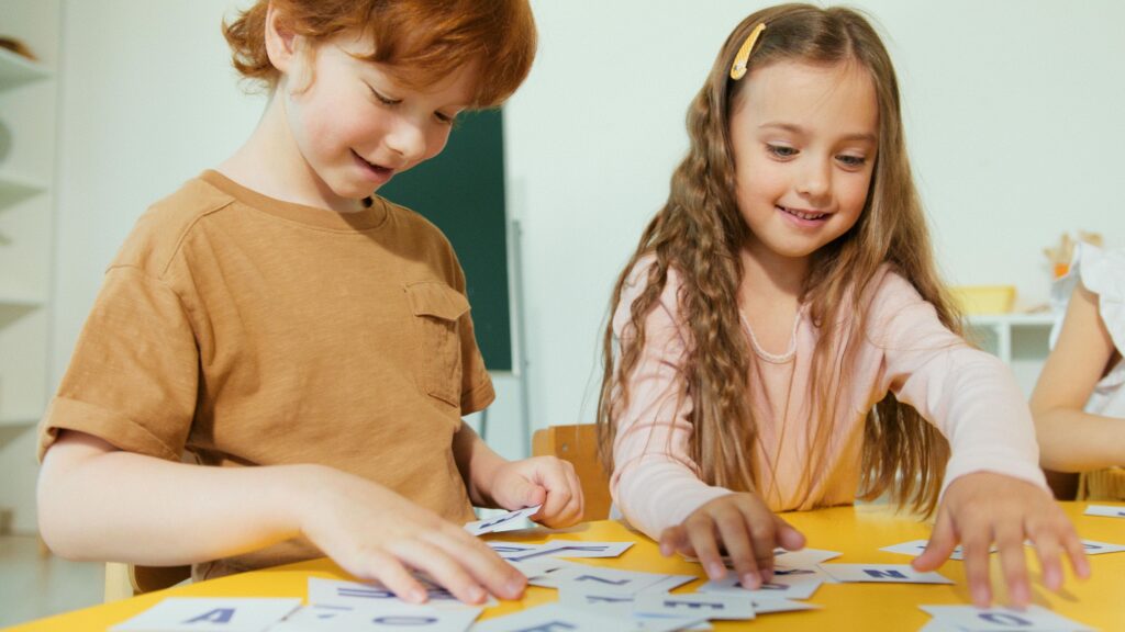 kids doing scripture memory games